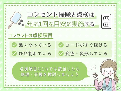 コンセント掃除の頻度は年1回を目安にする