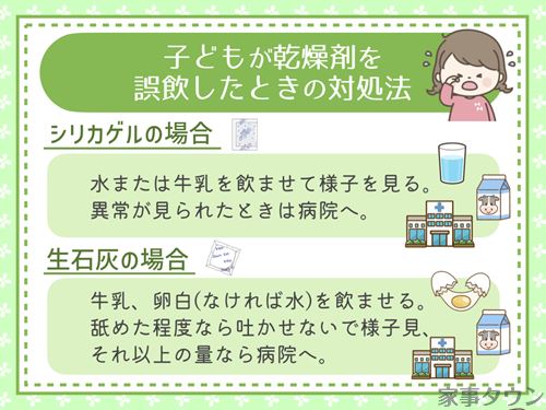 子どもが乾燥剤を誤飲したときの対処法